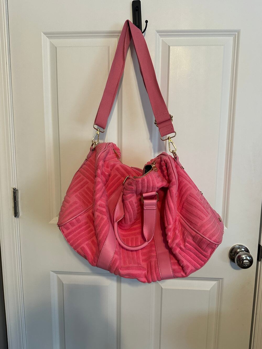 Urban Expressions Pink Terry Duffle Weekend Bag